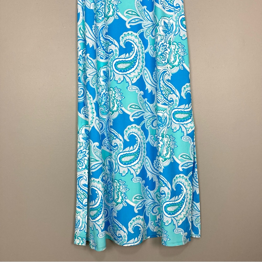 Jude Connally Paisley Maxi Dress Women’s Size S Smooth Knit Colorful Sleeveless - Picture 3 of 8